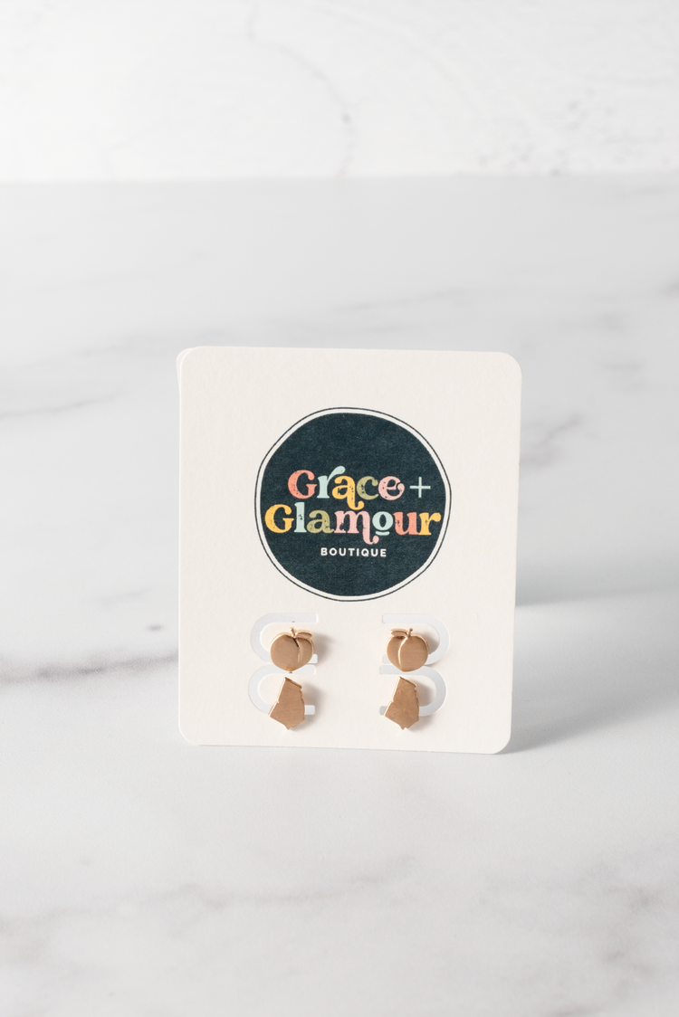 Georgia Peach Earrings | Gold