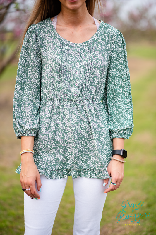 She's a Wildflower Top | Sage