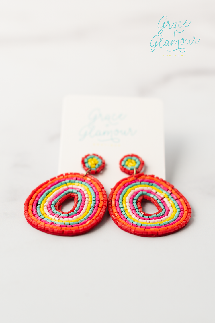 Fiesta Seed Bead Earrings | Multi