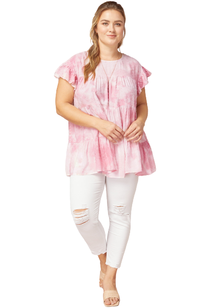 Tie Dye For Top + Curvy | Pink