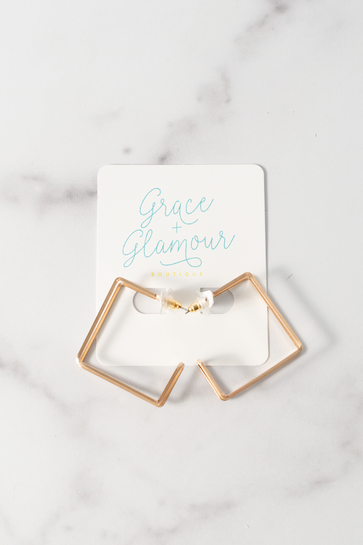 Beauty Squared Earrings | Gold